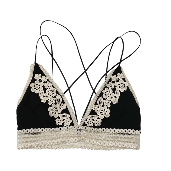Free People Other - Intimately Free People Cheyenne Strappy Bralette Floral Embellishment XS